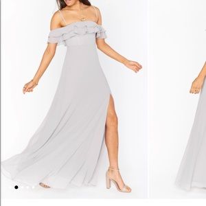 Show me your MuMu dove grey bridesmaid dress